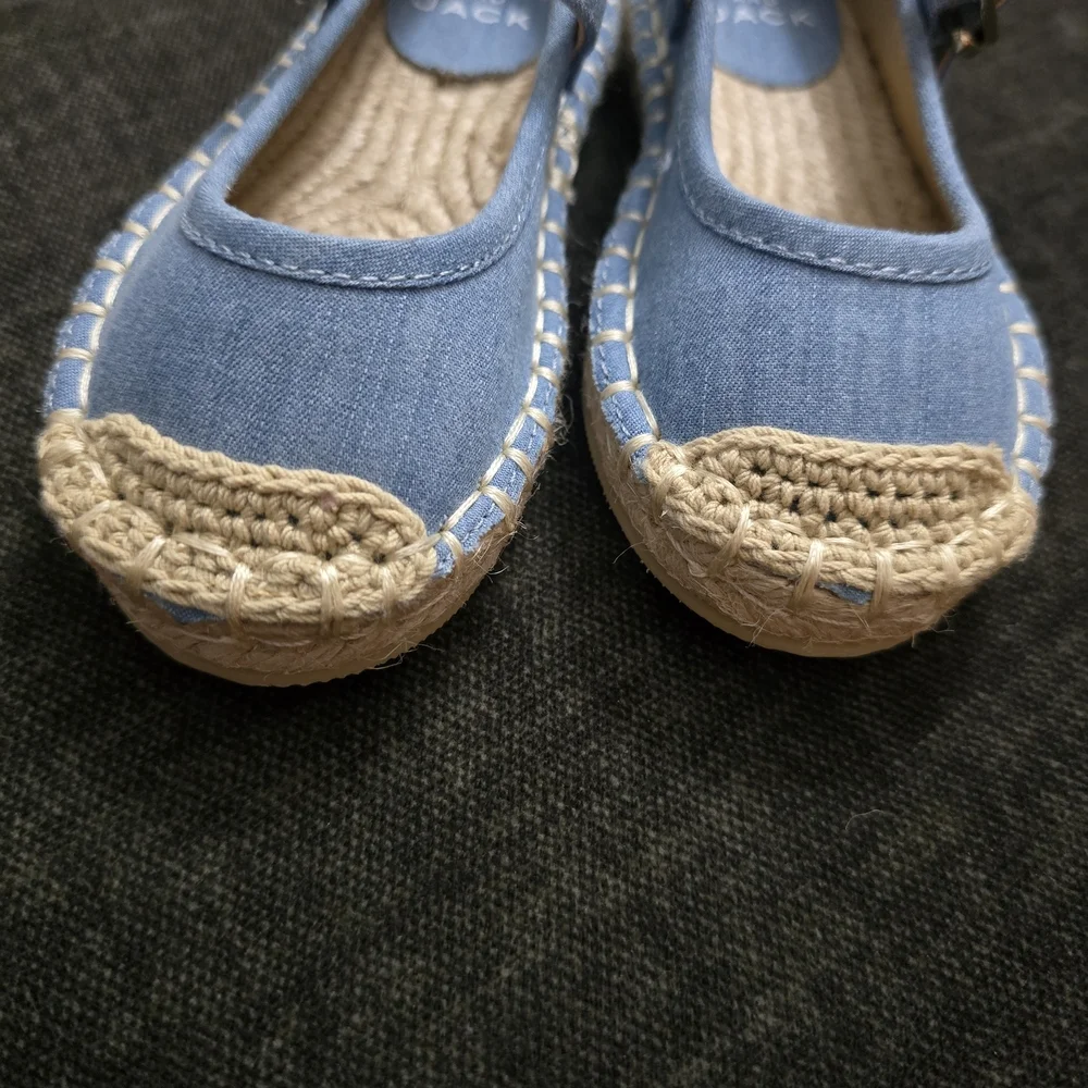 Janie and Jack Light Blue Espadrille Mary Jane Sandals